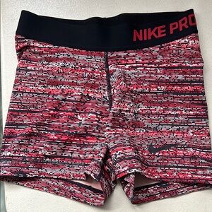 Nike Pro Red and Black Athletic Shorts
